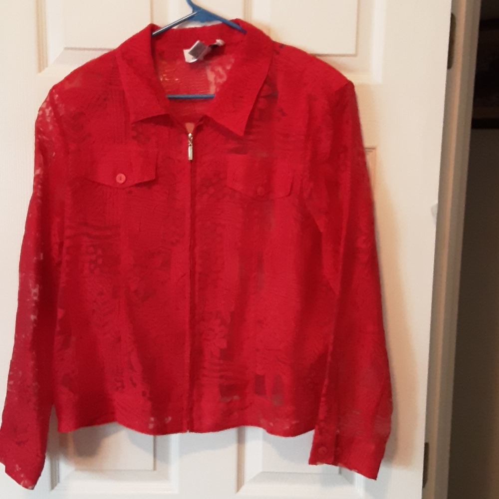 Relax blouse/jacket  new. Never worn. lace jacket great over camisole.